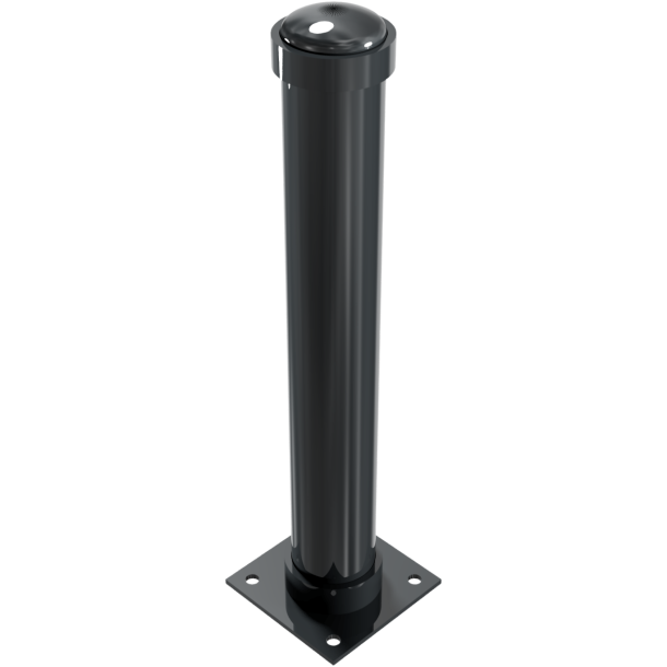 Ornamental bollard | steel tube � 108 mm | height above ground 750 mmtotal length approx. 1100 mm | stationary, to be fixed by plugswith base plate � 180 mm | without eyelet